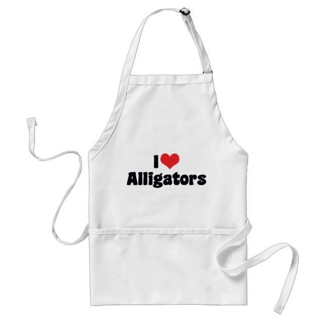 I Love Heart Alligators Standard Apron (Front)