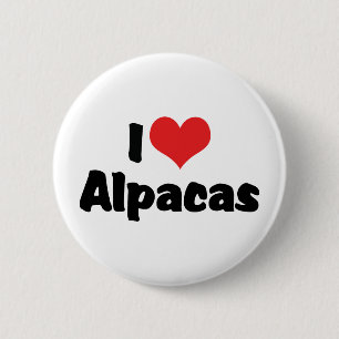 I Love Heart Alpacas 6 Cm Round Badge