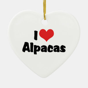 I Love Heart Alpacas Ceramic Ornament