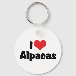 I Love Heart Alpacas Key Ring