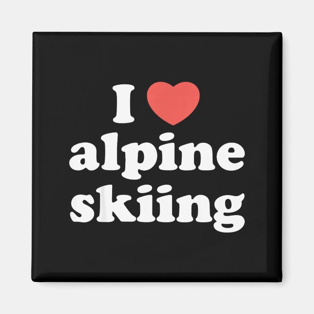 I love heart alpine skiing  magnet (Front)