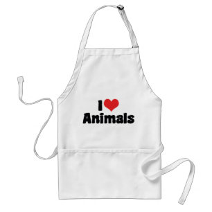 I Love Heart Animals - Animal Lover Standard Apron