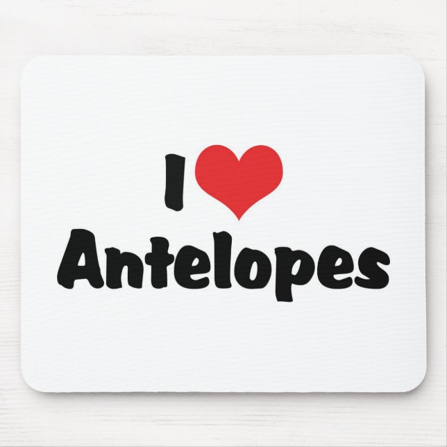 I Love Heart Antelope Mouse Pad (Front)
