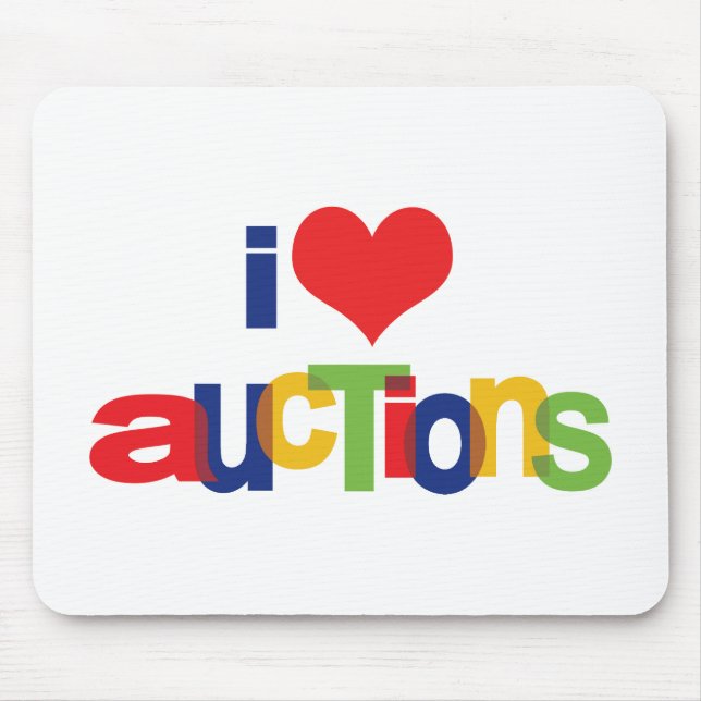 I Love Heart Auctions Mouse Pad (Front)