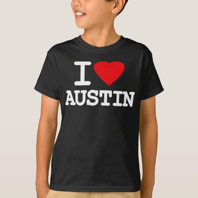 I Love Heart Austin Texas T-Shirt (Front)