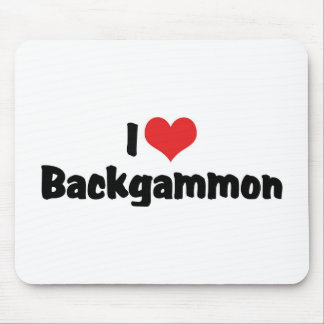 I Love Heart Backgammon Mouse Pad