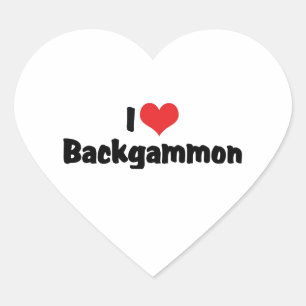 I Love Heart Backgammon Sticker