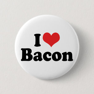 I Love Heart Bacon - Bacon Lover 6 Cm Round Badge
