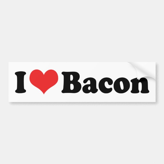 I Love Heart Bacon - Bacon Lover Bumper Sticker (Front)