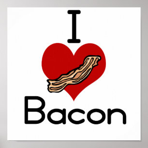 I love-heart Bacon Poster