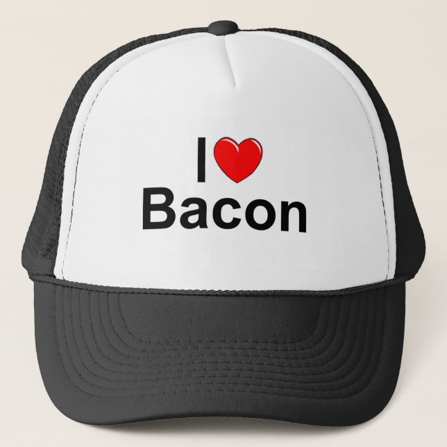 I Love (Heart) Bacon Trucker Hat (Front)