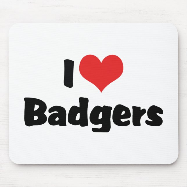 I Love Heart Badgers Mouse Pad (Front)