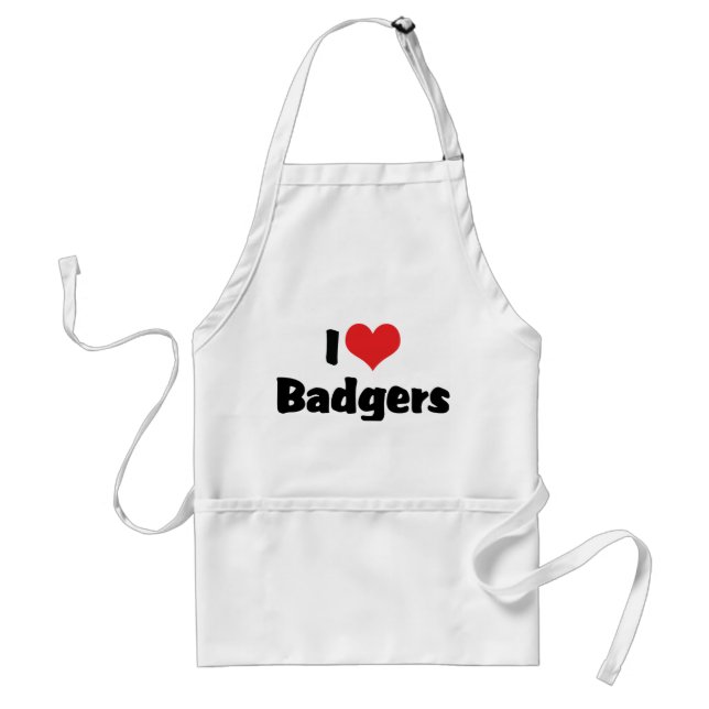 I Love Heart Badgers Standard Apron (Front)