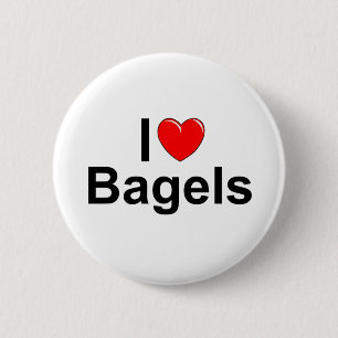 I Love (Heart) Bagels 6 Cm Round Badge