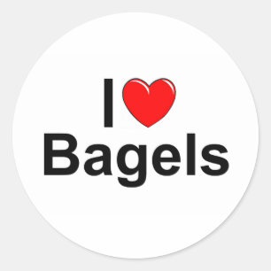 I Love (Heart) Bagels Classic Round Sticker