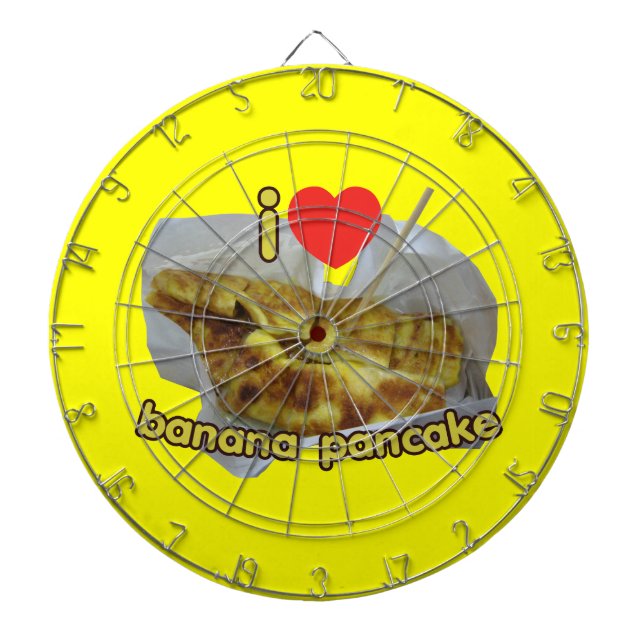 I Love (Heart) Banana Pancake ... Thai Street Food Dartboard (Front)