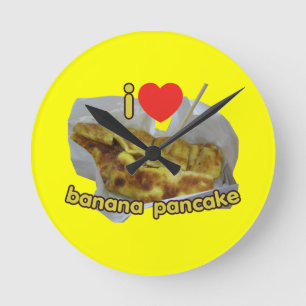 I Love (Heart) Banana Pancake ... Thai Street Food Round Clock
