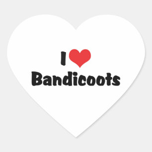I Love Heart Bandicoots Heart Sticker