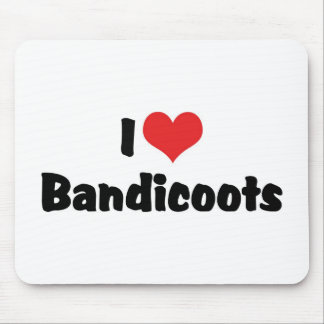 I Love Heart Bandicoots Mouse Pad