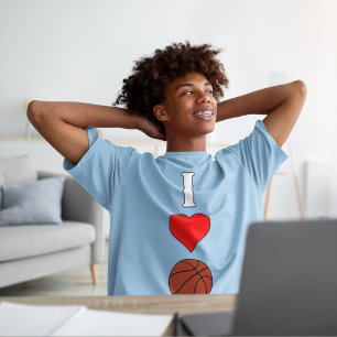 I Love/Heart Basketball Boys Basketball Player T-Shirt