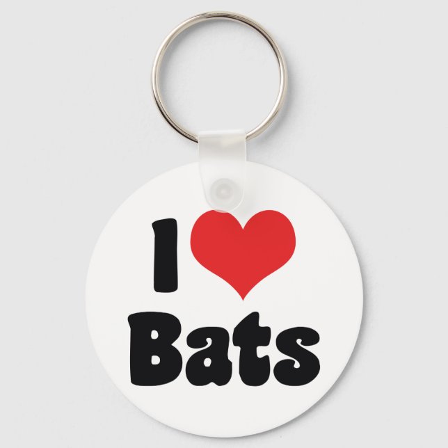 I Love Heart Bats Key Ring (Front)
