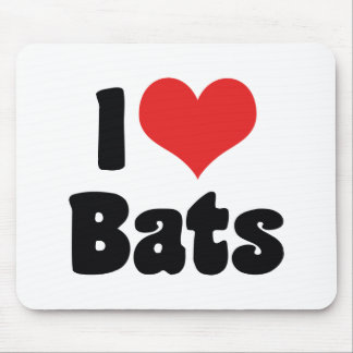 I Love Heart Bats Mouse Pad