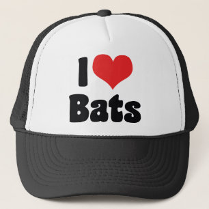 I Love Heart Bats Trucker Hat