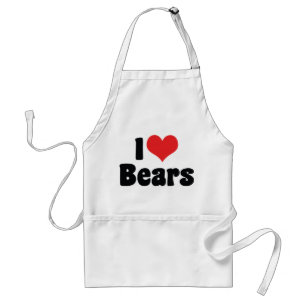 I Love Heart Bears Standard Apron