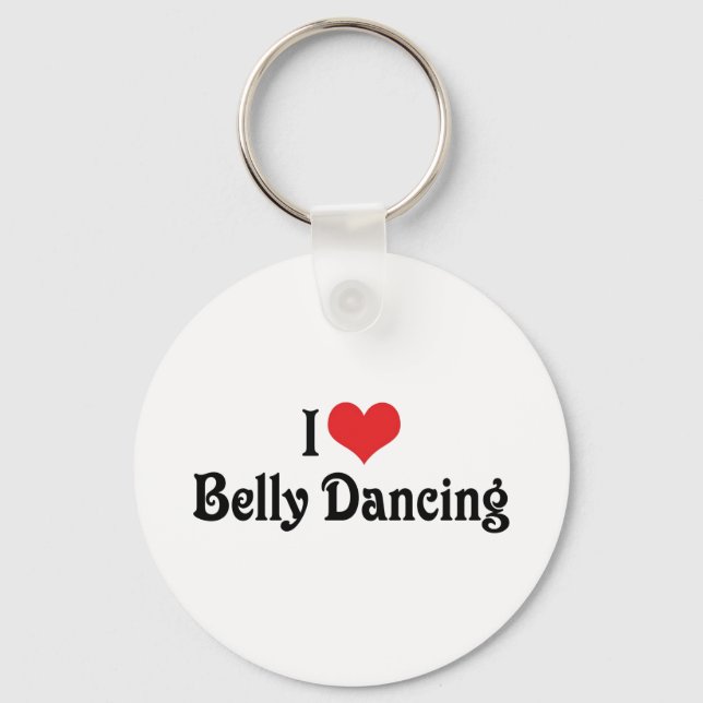 I Love Heart Belly Dancing Key Ring (Front)