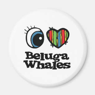 I Love (Heart) Beluga whales Magnet