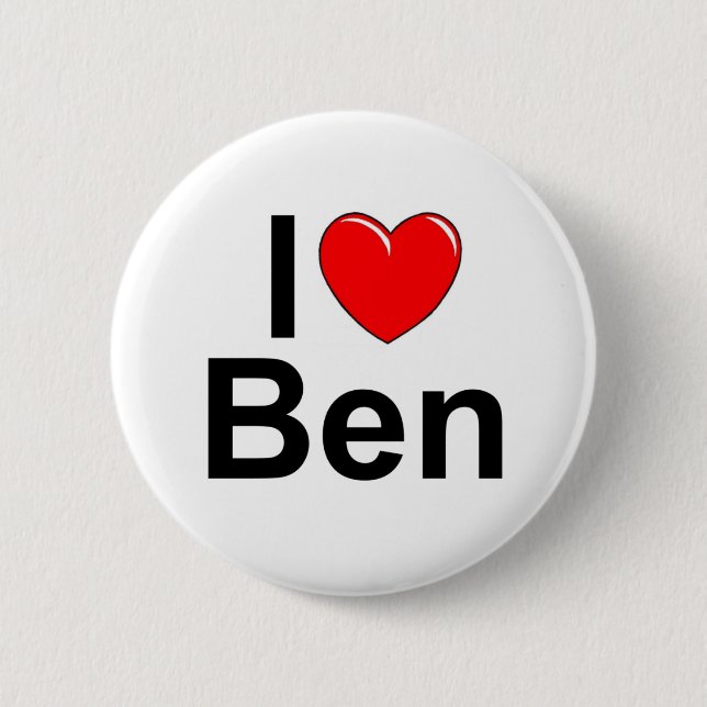 I Love (Heart) Ben 6 Cm Round Badge (Front)