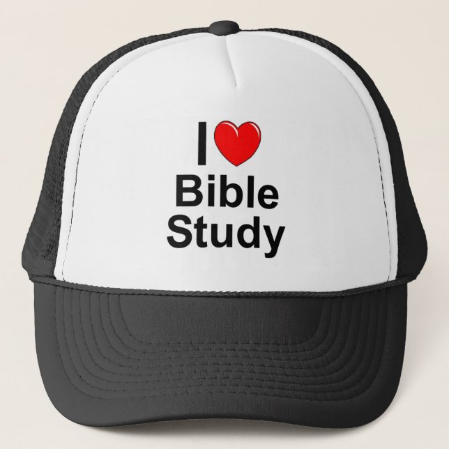 I Love (Heart) Bible Study Trucker Hat (Front)