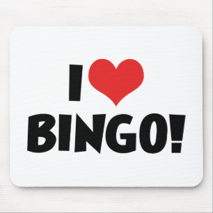I Love Heart Bingo! - Bingo Lovers Mouse Pad