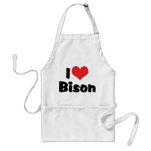 I Love Heart Bison Standard Apron