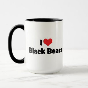 I Love Heart Black Bears Mug