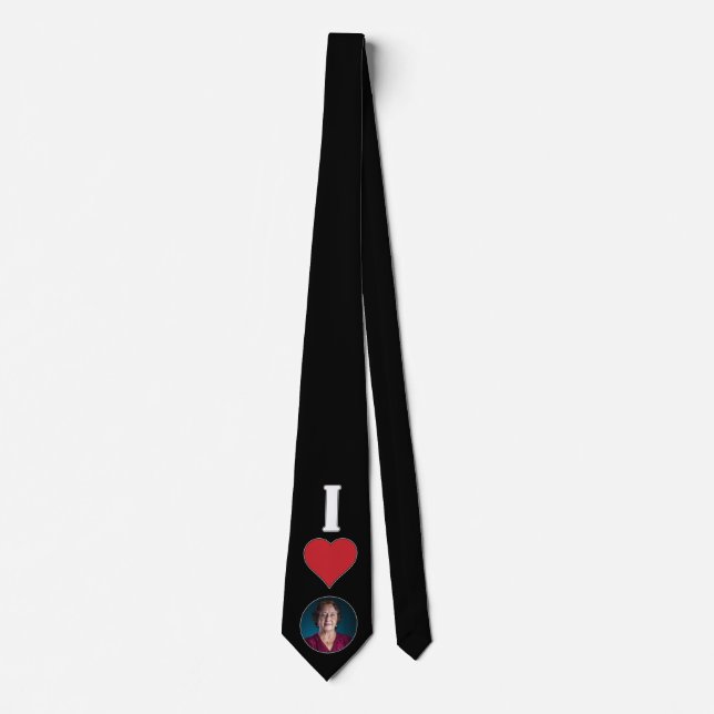 I Love / Heart Blank Custom Photo or Picture Tie (Front)