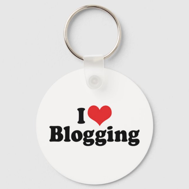 I Love Heart Blogging Key Ring (Front)