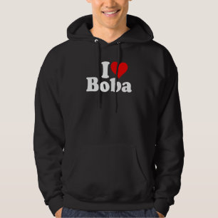 I LOVE HEART BOBA BUBBLE TEA HOODIE