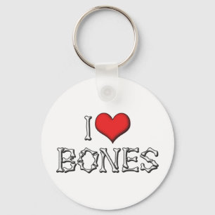 I Love Heart Bones - Chiropractor Archaeology Key Ring