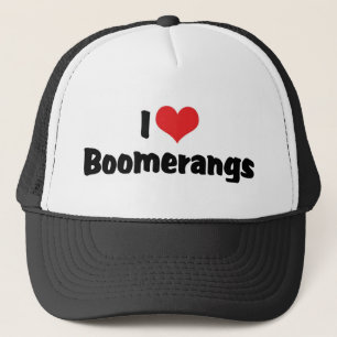 I Love Heart Boomerangs Trucker Hat