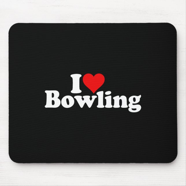 I Love Heart Bowling  Mouse Pad (Front)