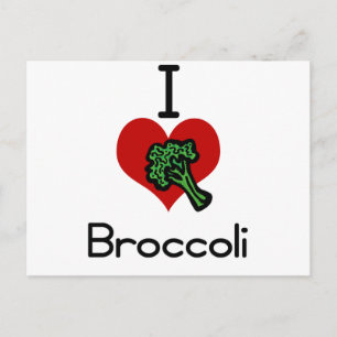 I love-heart broccoli postcard
