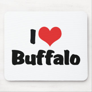 I Love Heart Buffalo Mouse Pad