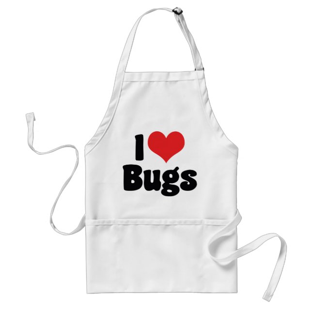 I Love Heart Bugs - Insects Entomologist Standard Apron (Front)
