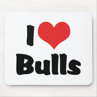 I Love Heart Bulls Mouse Pad
