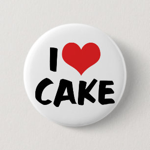 I Love Heart Cake - Cake Cookie Doughnut Lover 6 Cm Round Badge