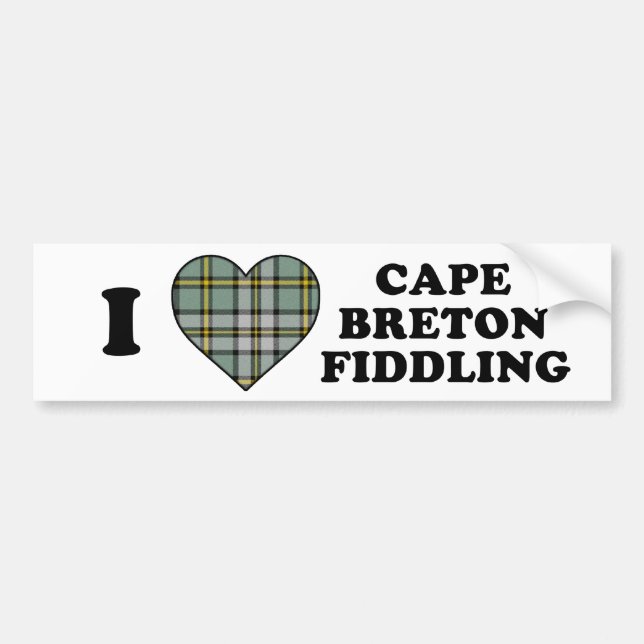 I Love Heart Cape Fiddling Tartan Bumper Sticker (Front)