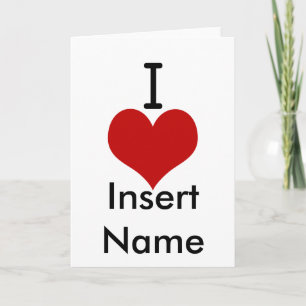 I Love (heart) Card