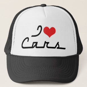I Love Heart Cars - Classic Car Lover Trucker Hat