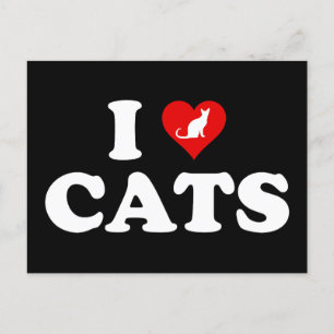 I Love (Heart) Cats Postcard
